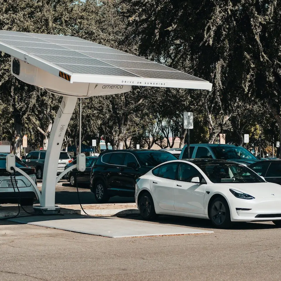 charging an EV using solar panels